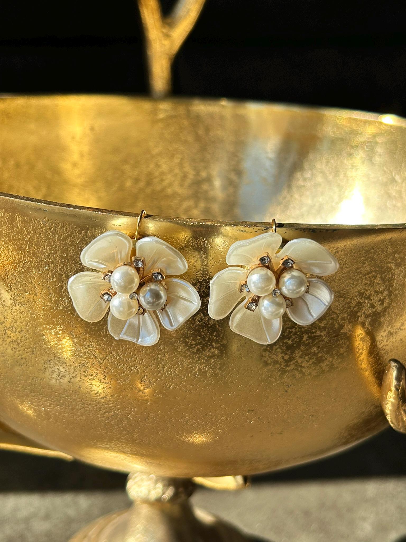 Dangling Earrings Gold 8mm for Button Covers