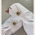 Pearl Flower 5 Brown Button Cover