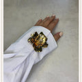 Metal Flower Gold 1 pcs Button Cover