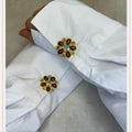 Viola Flower Brown Button Cover
