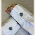 Pearl Aqua 3 Diamant Rose Button Cover