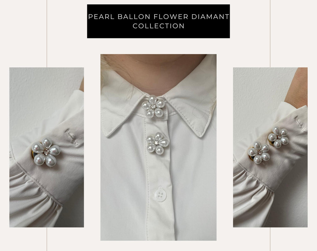 Pearl Ballon Flower Diamant Button Cover
