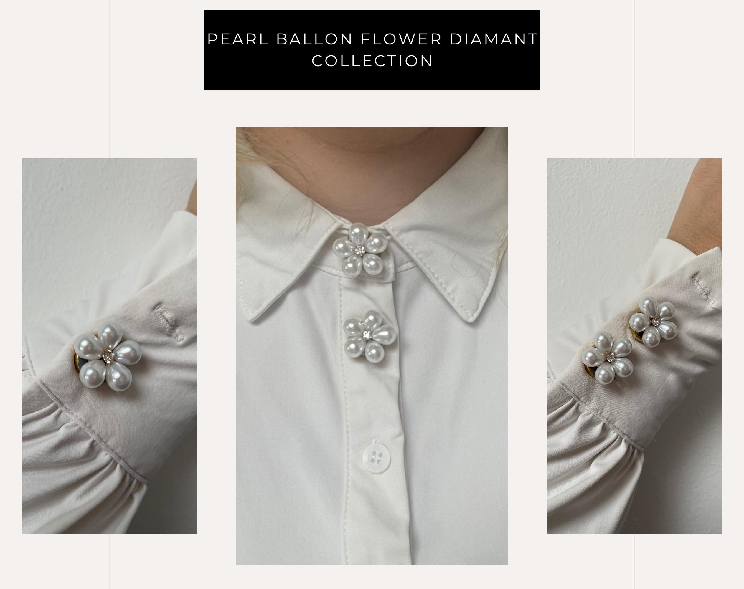 Pearl Ballon Flower Diamant Button Cover
