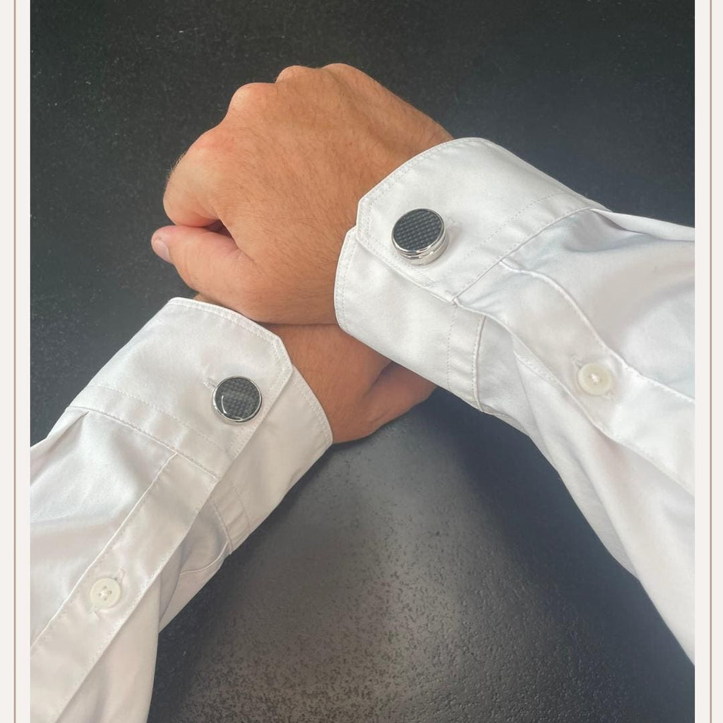 MEN Carbon Black Button Cover