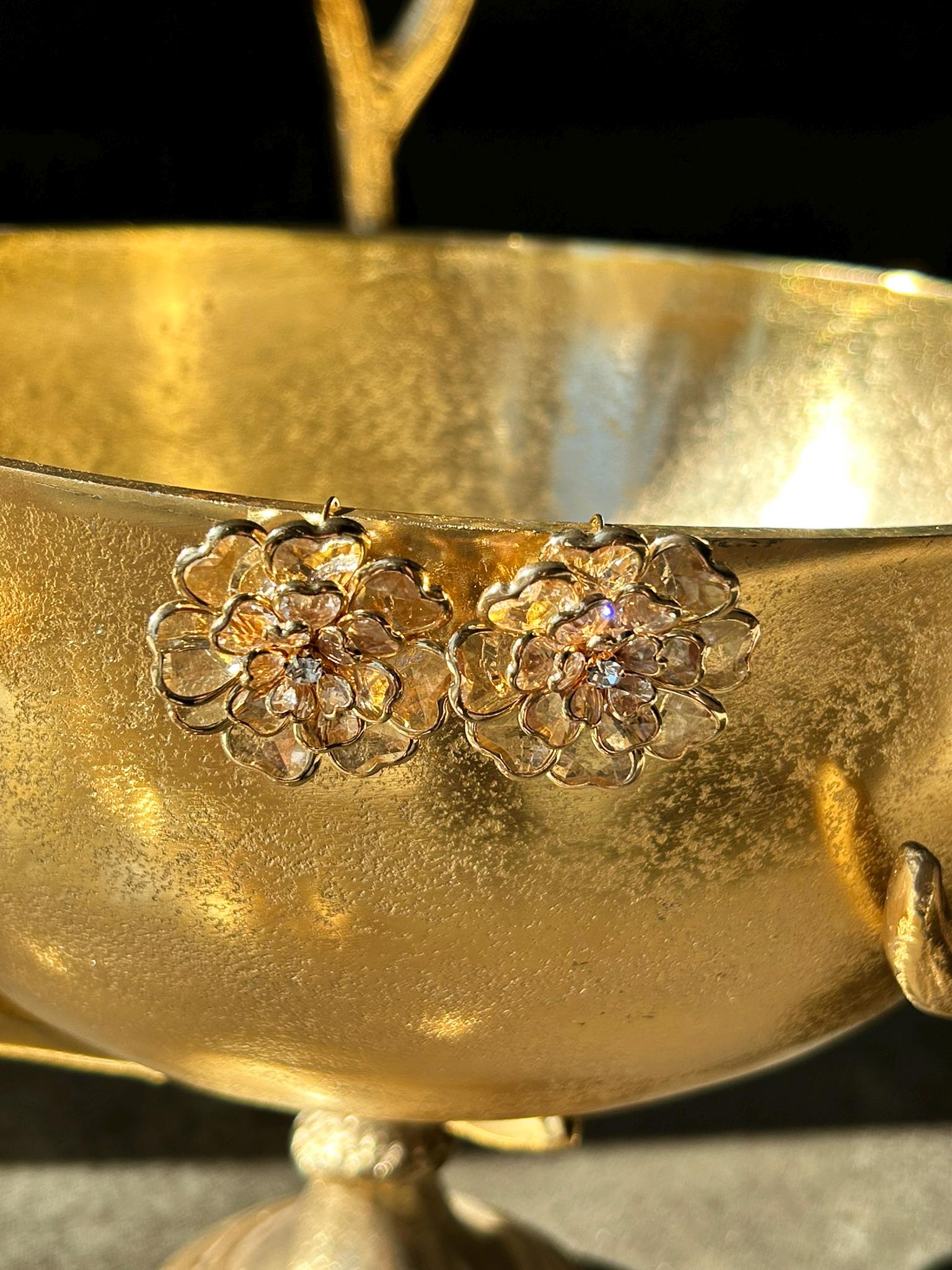 Dangling Earrings Gold 8mm for Button Covers
