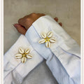 Shell Flower Gold Button Cover