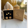 Set M Small Flower Diamant Gold Stud Button Cover