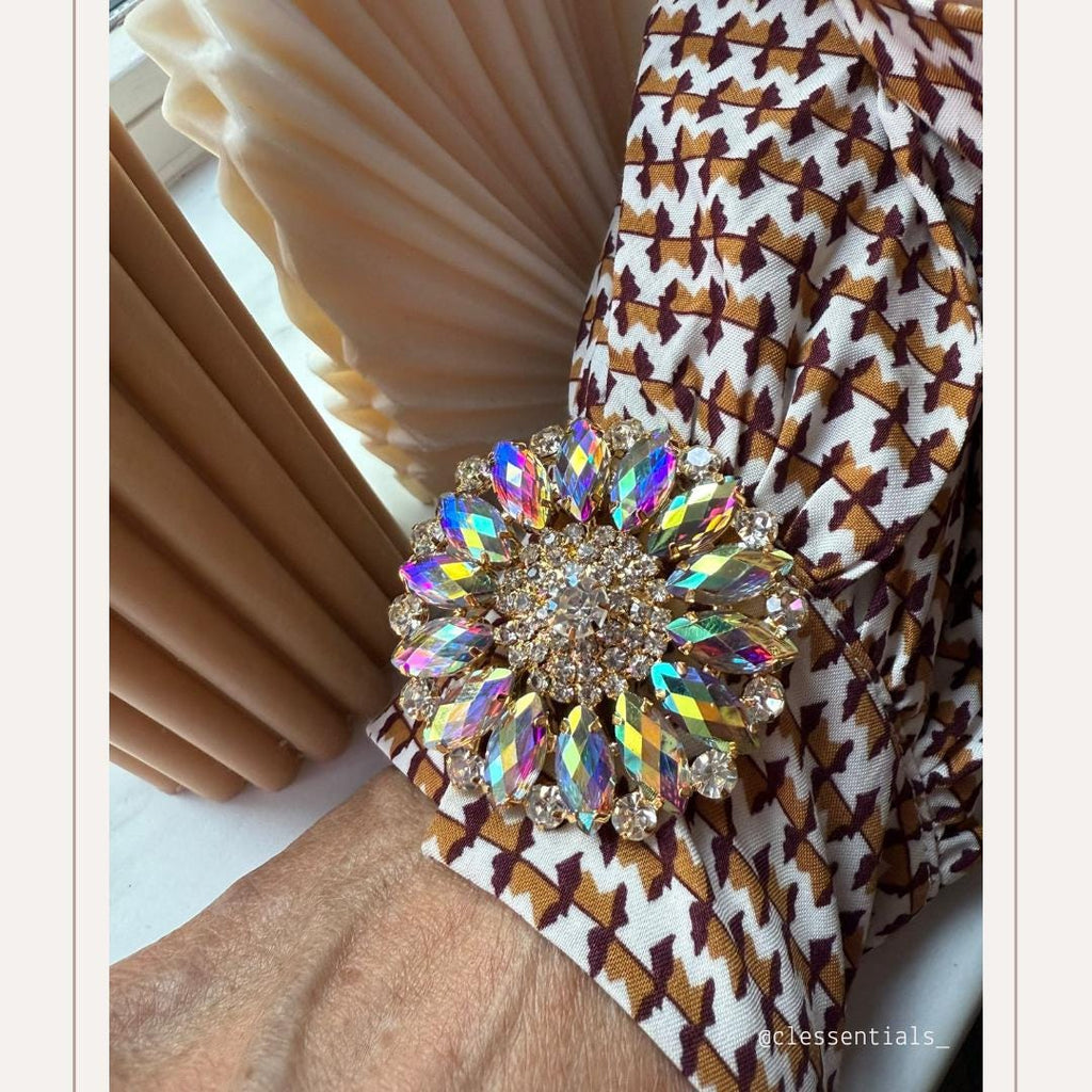 Circle Diamant Flower Multi 1 pcs Button Cover