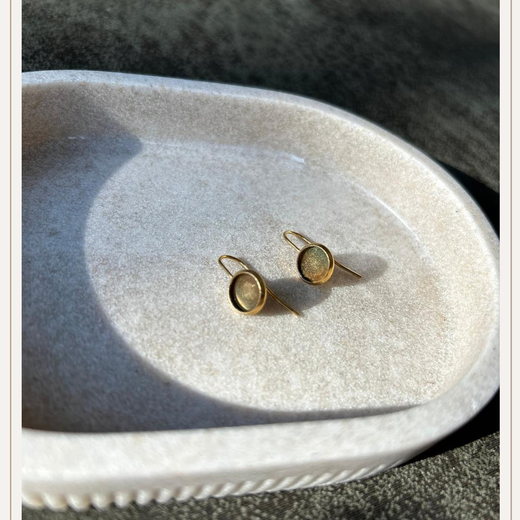 Dangling Earrings Gold 8mm for Button Covers