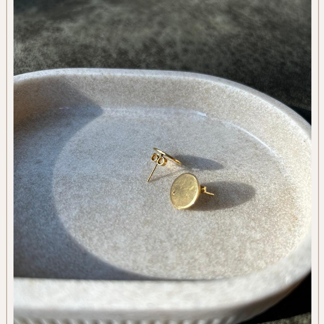 Earring stud big 12mm Gold for Button Covers