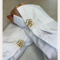 Mini Flower Glass White Button Cover