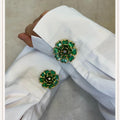 Flower Glass Green Transparant Button Cover