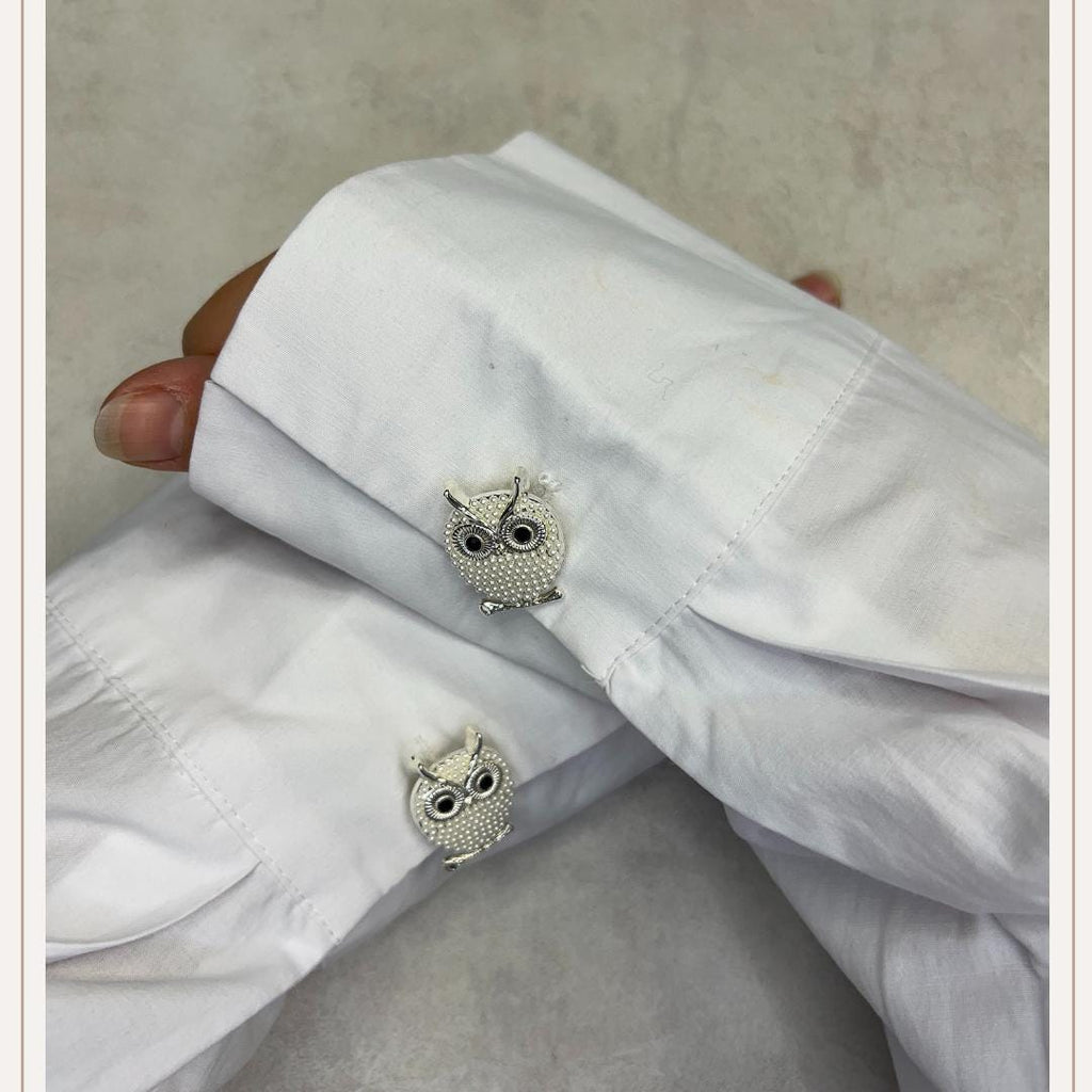 Owl Silver Button Cover