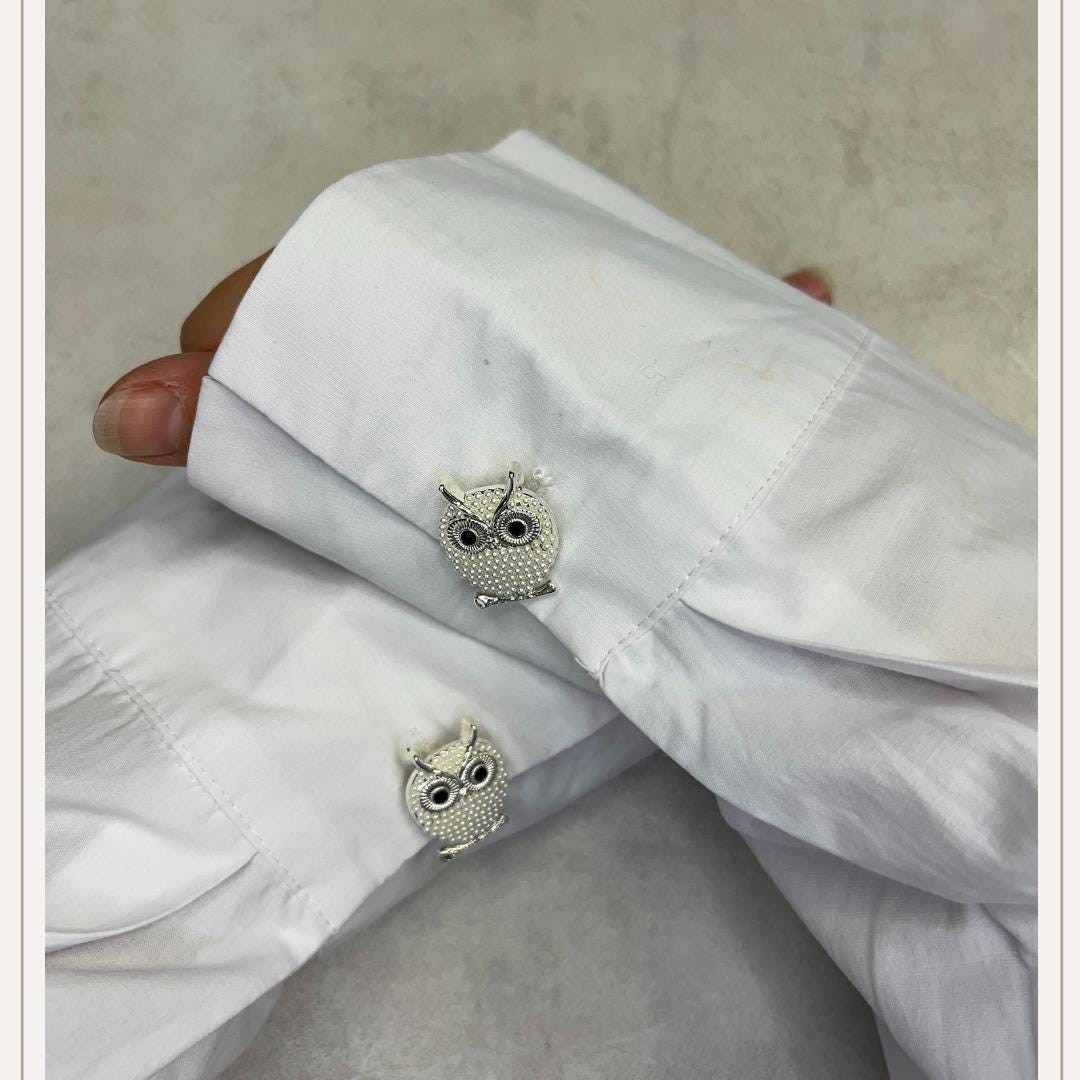 Owl Silver Button Cover