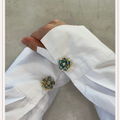Mini Flower Glass Blue Button Cover
