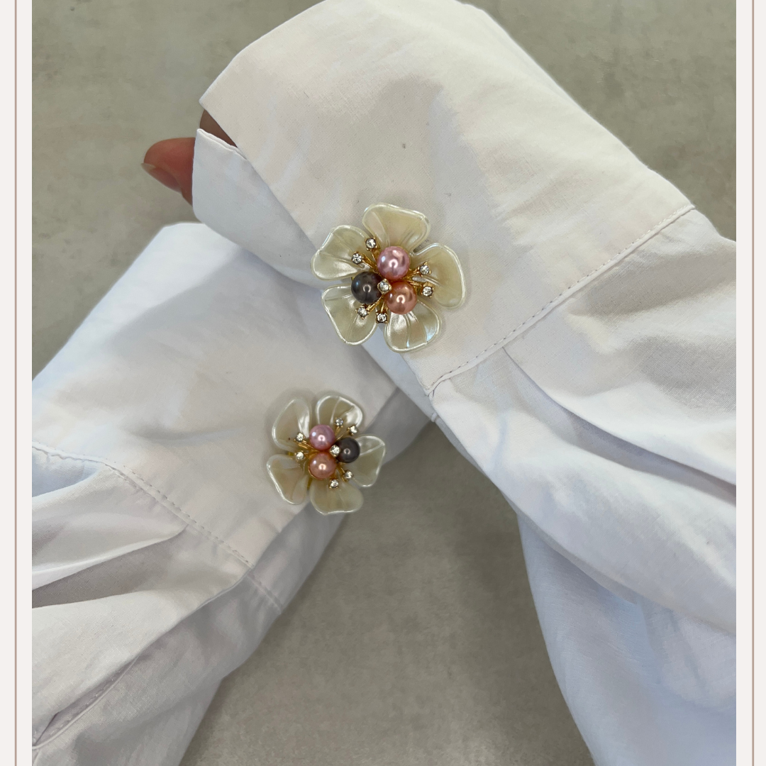 Pearl Flower 5 Soft Pink Button Cover