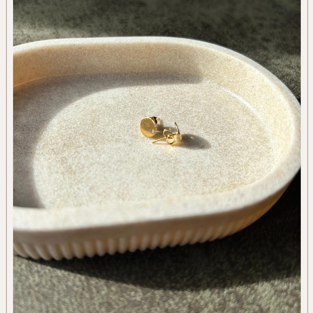 Earring stud small 8mm Gold for Button Covers