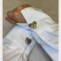 Punched Heart Silver Button Cover