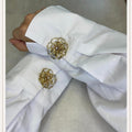 Flower Glass Gold  Transparant Button Cover