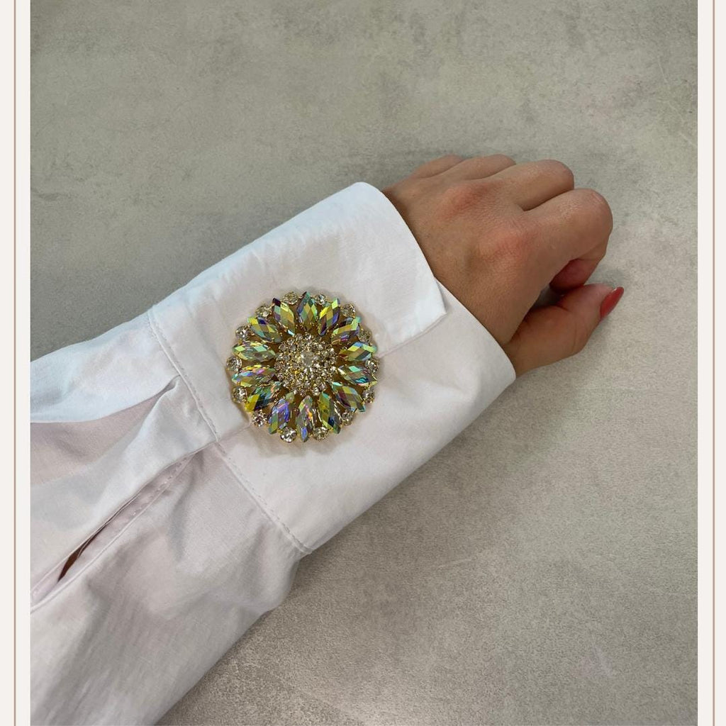 Circle Diamant Flower Multi 1 pcs Button Cover