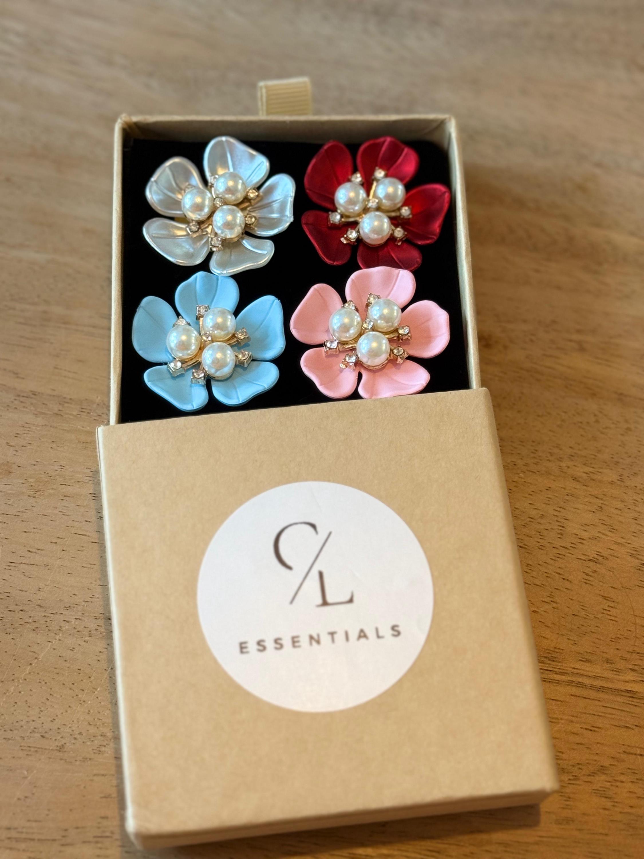 Baby Pink Flower 5 White Button Cover