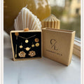 Set XXL Small Flower Diamant Gold Button Cover