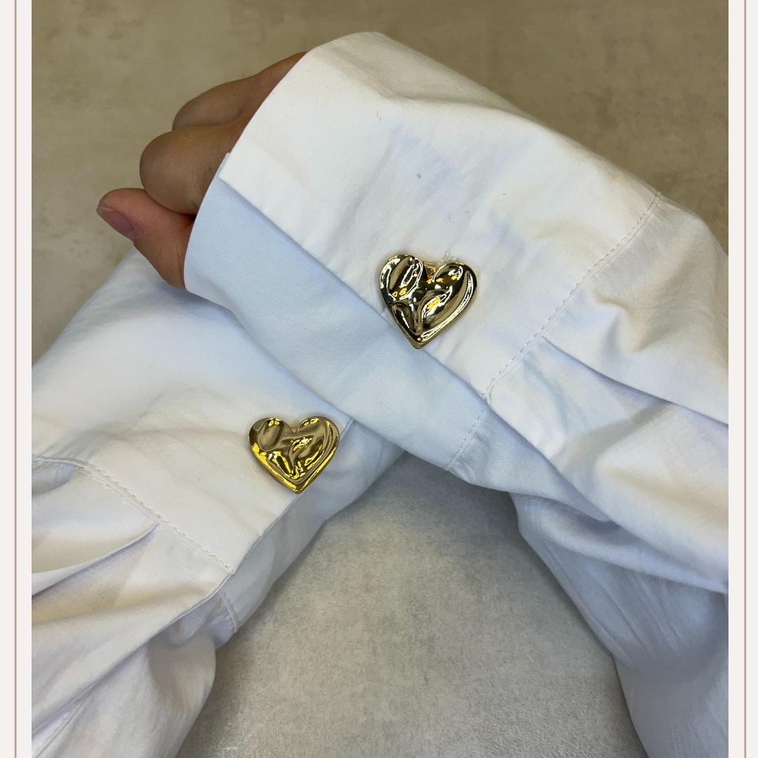 Punched Heart Gold Button Cover