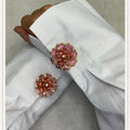 Flower Glass Pink Transparant Button Cover