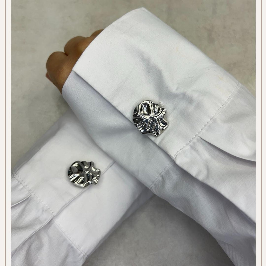 Punched Silver Button Cover