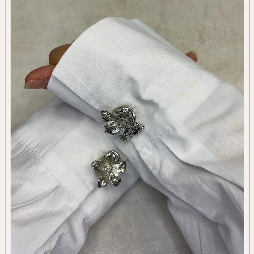 Buttercup Flower Silver Button Cover