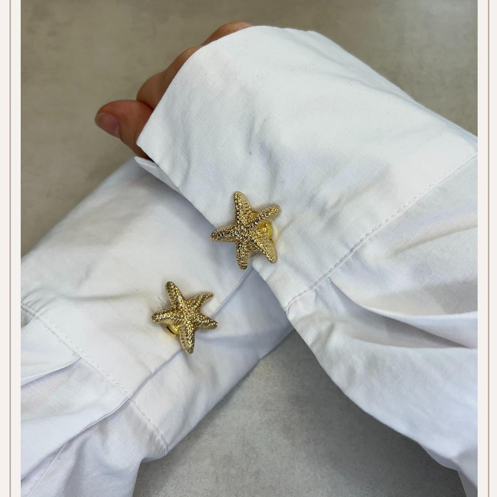 Starfish Medium Gold Button Cover
