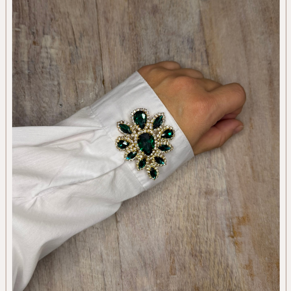Stone Drop Green 1 pcs Button Cover